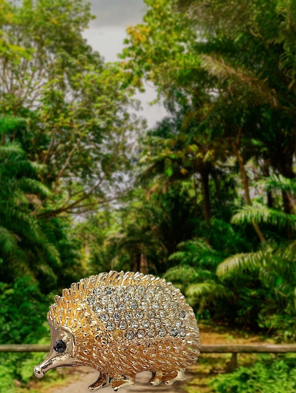 Crystal Hedgehog Brooch